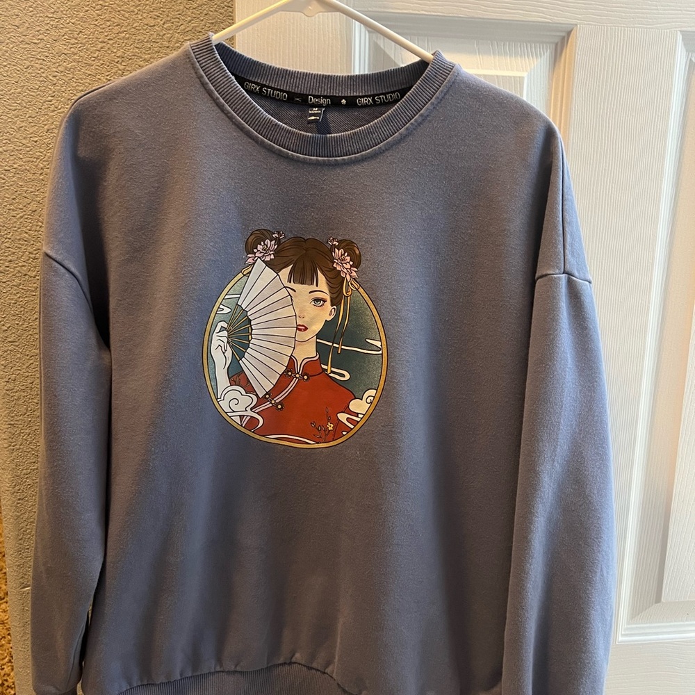 GIRX STUDIO Graphic Sweatshirt with Anime Design size: M 165/ 84A